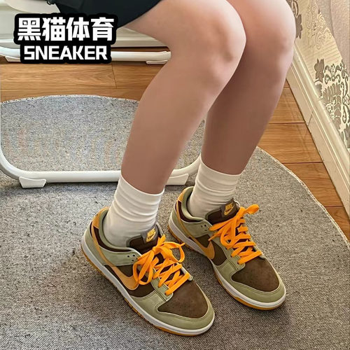 Nike Dunk Low 男女同款 耐克 绒面革 低帮 板鞋 绿棕 DH5360-300 - 图1