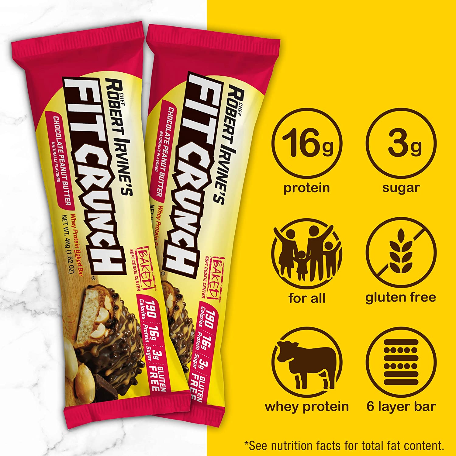 美国直邮 FITCRUNCH Snack Size Protein Bars高蛋白能量棒 低糖 - 图0