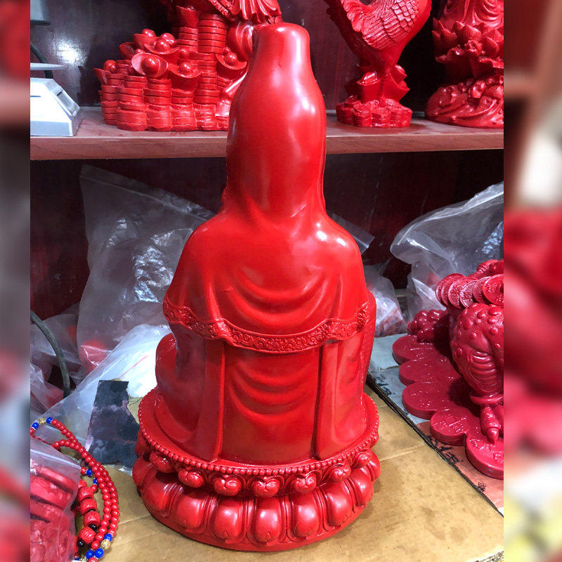 观音菩萨摆件 朱砂南海观音室内摆件 平平安安观音佛供奉家用大号,淘宝优惠券,粉丝福利购,淘宝优惠卷