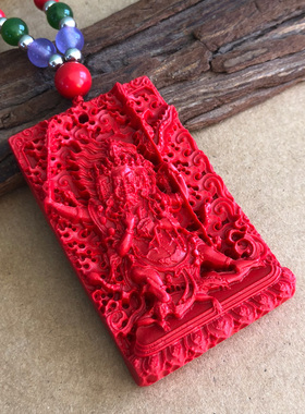 帝王红朱砂四神压小人吊坠男女本命年走夜路随身四面门神福运挂件