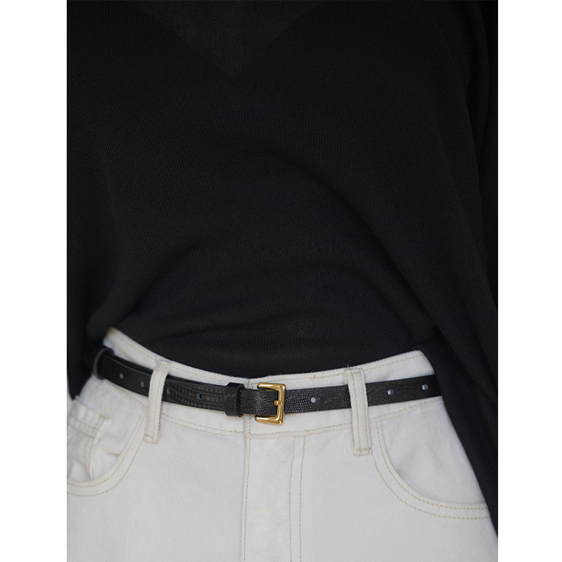 PANLULUPAN小众设计女士头层牛皮蜥蜴纹真皮腰带皮带休闲百搭时髦,淘宝优惠券,粉丝福利购,淘宝优惠卷