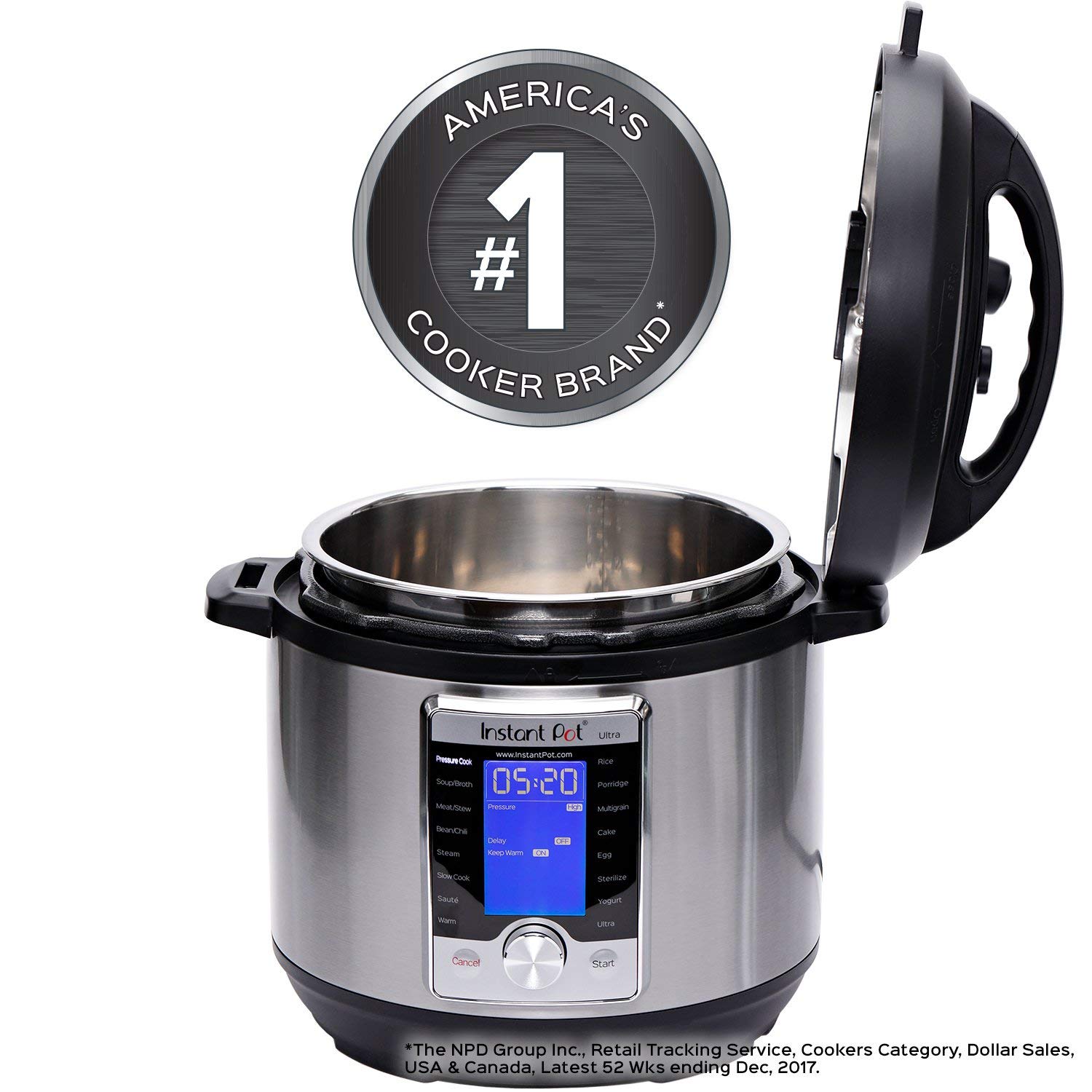 美国代购Instant Pot Ultra cooker 10合1多功能电饭煲高压锅110v - 图0