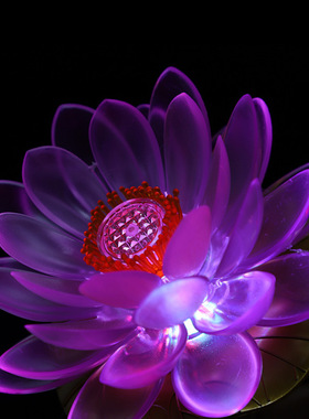 LED七彩莲花灯家用插电供佛荷花灯电池供奉长明灯灯摆件