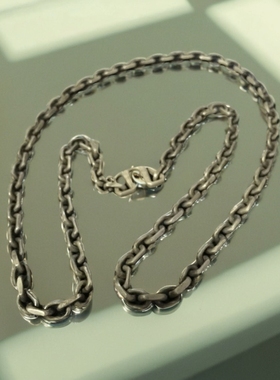 千银厚果手工锻打项链925银