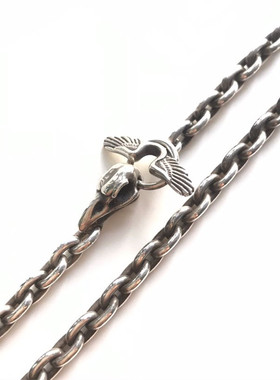 千银6mm太角椭圆链925银鸟头手工