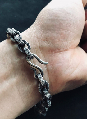 千银厚果qyhg8mms钩重金属粗手链
