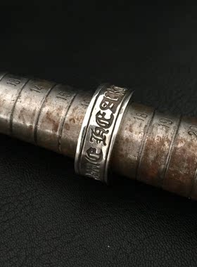 千银厚果开口戒指男女925银手工