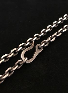 千银厚果5mm太角锁骨链复古手工