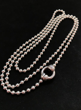 千银厚果3毫米圆珠链925男女