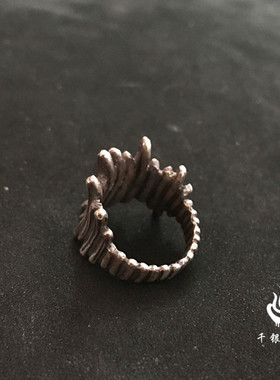 原创925银手工复古戒指