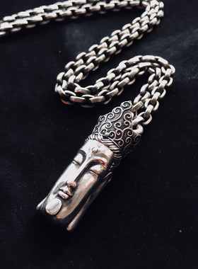 千银厚果观音吊坠情侣银