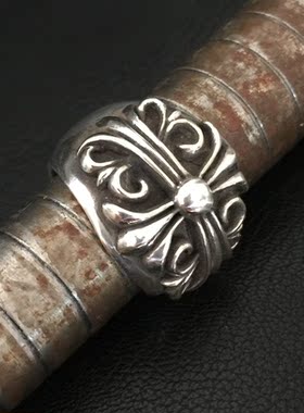 千银厚果重金属摇滚银925银戒指