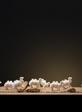 新中式风迷你沙漠骆驼陶瓷小摆件