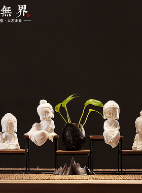 观音茶室新中式风博古架创意陶瓷