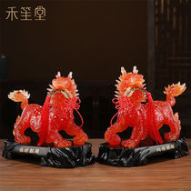 Kirin Resin Pendulum Piece Home Living Room Genguan Adornment Shop Opening Gijo Gift Manau Color Big