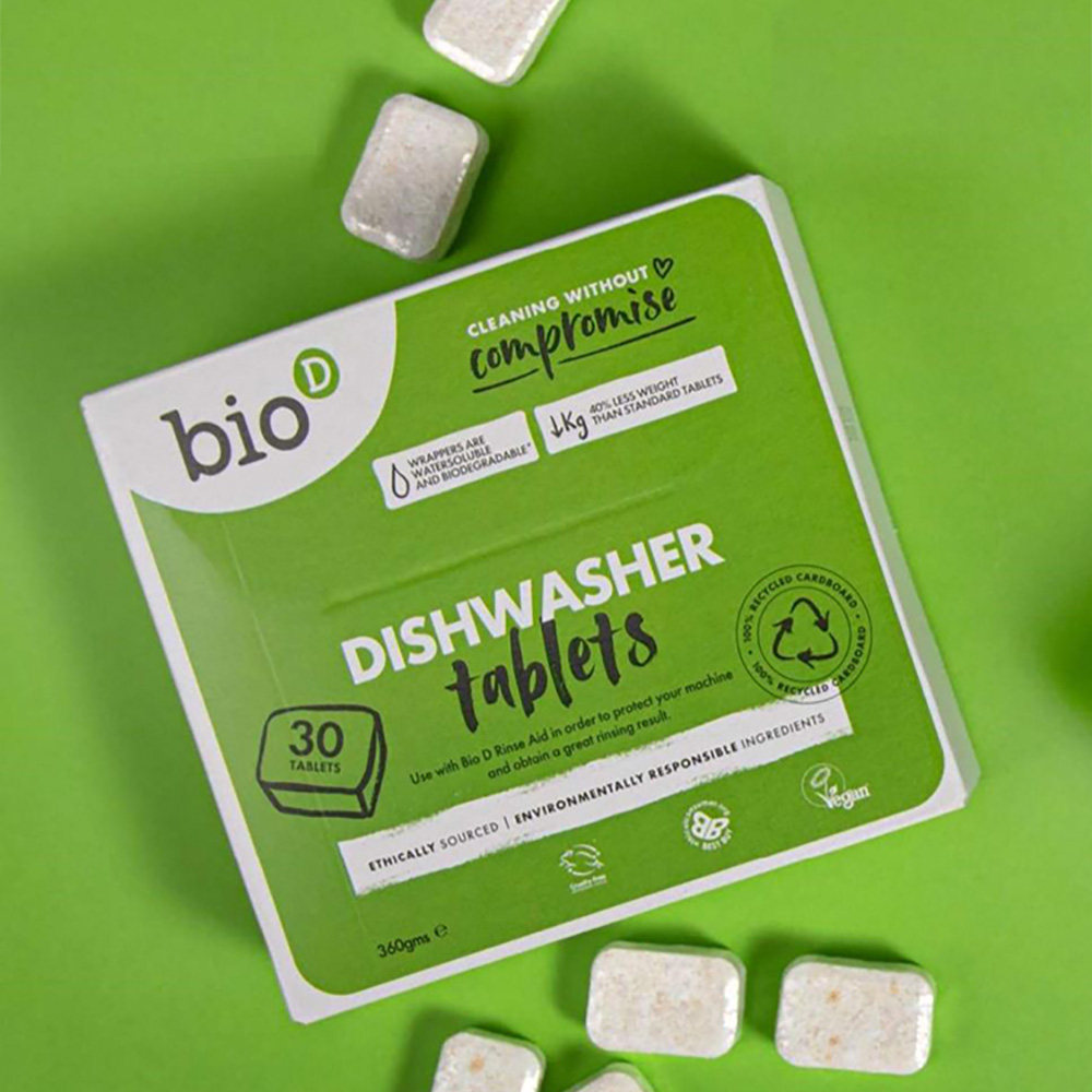 Eco-friendly dishwashing blocks imported from the UK