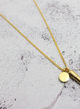 欧美钛钢情侣长款毛衣链吊坠