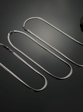 男士不掉色钛钢压花项链