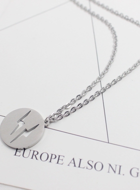 日韩风标志钛钢百搭学生礼物吊坠