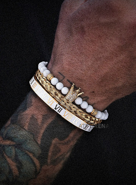 原创设计高级感潮流手镯男士时尚个性百搭钛钢手环不掉色手饰品