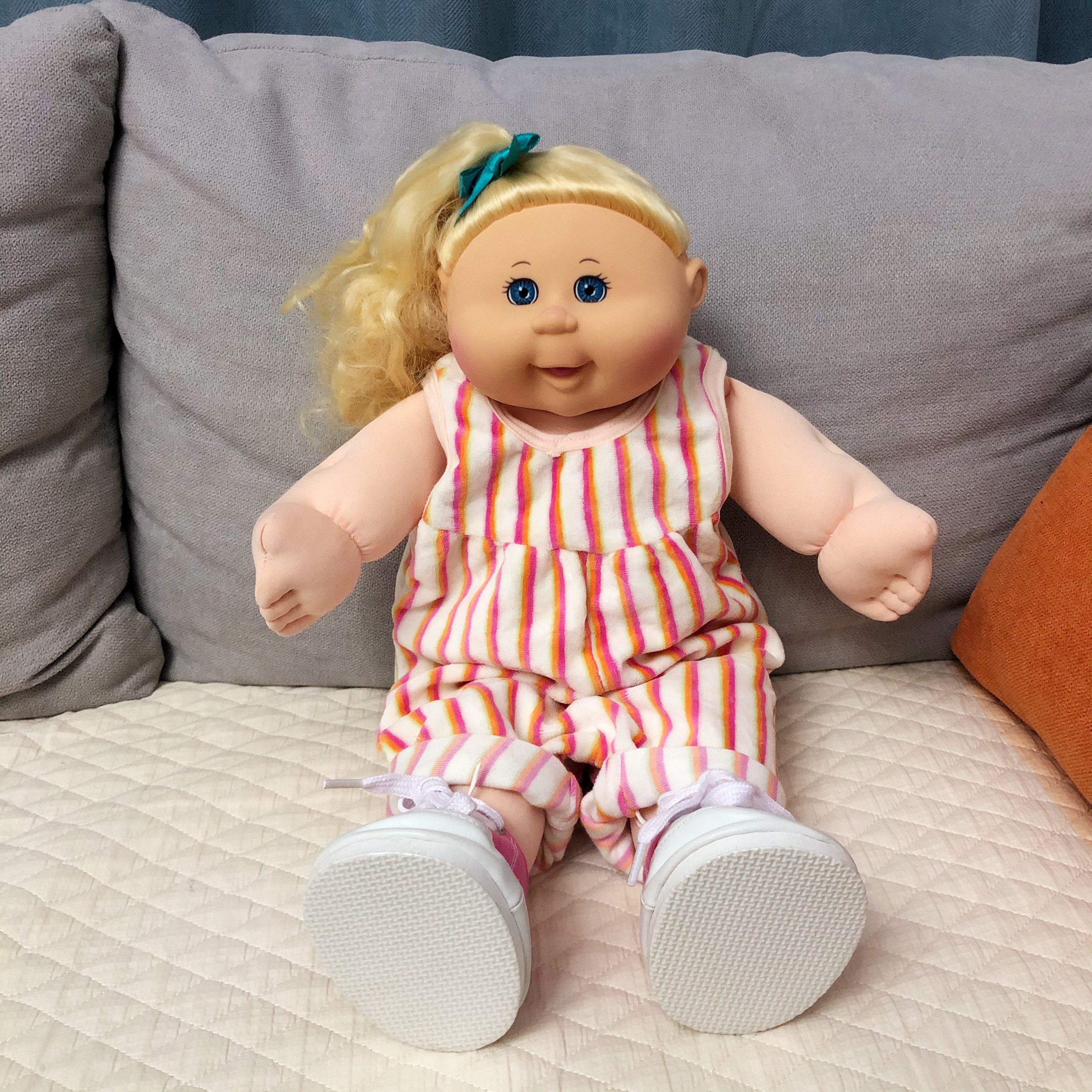 椰菜娃娃CPK娃衣条纹背带裤连体裤古董椰菜娃衣玩具巴萨罗熊娃衣 - 图0