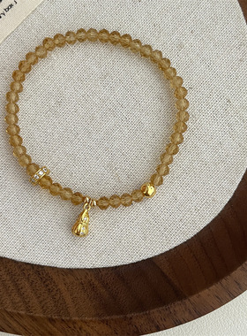 新中式复古气质葫芦手链女高级感轻奢蓝色碎石手环精致小众个性配