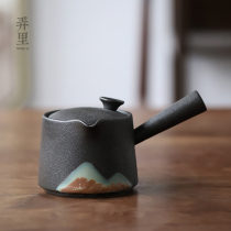 Get in) Glaze Painting Color Days Style Side Handle Teapot Coarse Pottery tea Set Home Brief Tea Zen tea Zen Ceramics Single Pot