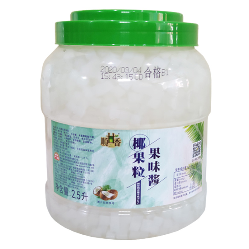 广村原味椰果条2.5L 椰果肉椰果粒 珍珠奶茶冰沙糖水甜品专用原料 - 图3