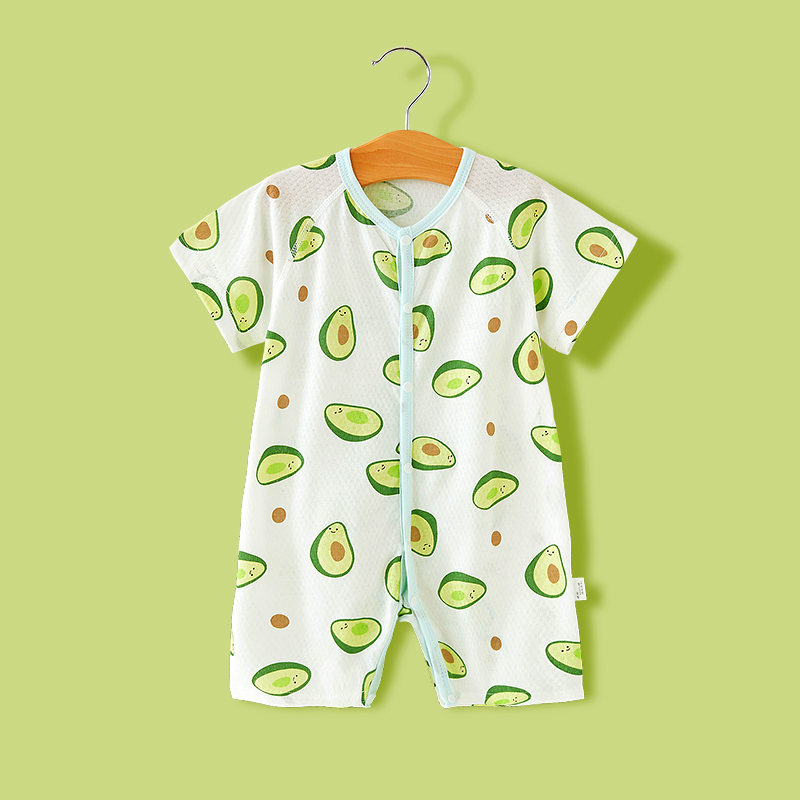 嬰兒連體衣夏季薄款短袖寶寶哈衣純棉爬服新生嬰幼兒對開無骨衣服_橙萌旗艦店_童裝_嬰兒裝_親子裝