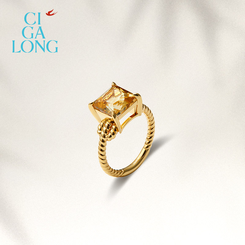 [新品]CIGALONG龙梓嘉如意结黄水晶胸针耳钉戒指原创新中式珠宝,淘宝优惠券,粉丝福利购,淘宝优惠卷