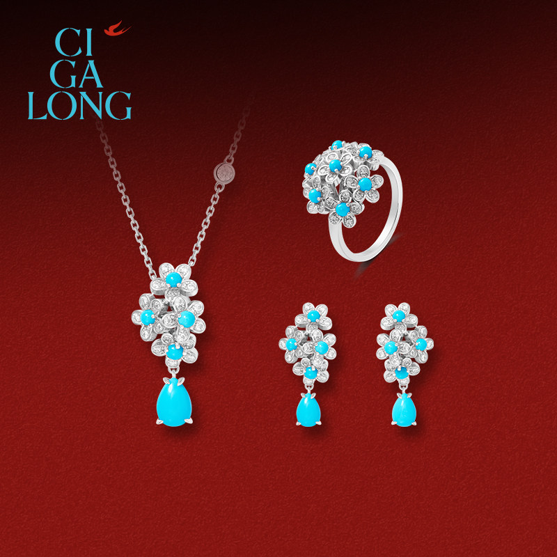 CIGALONG scattered green pine earrings