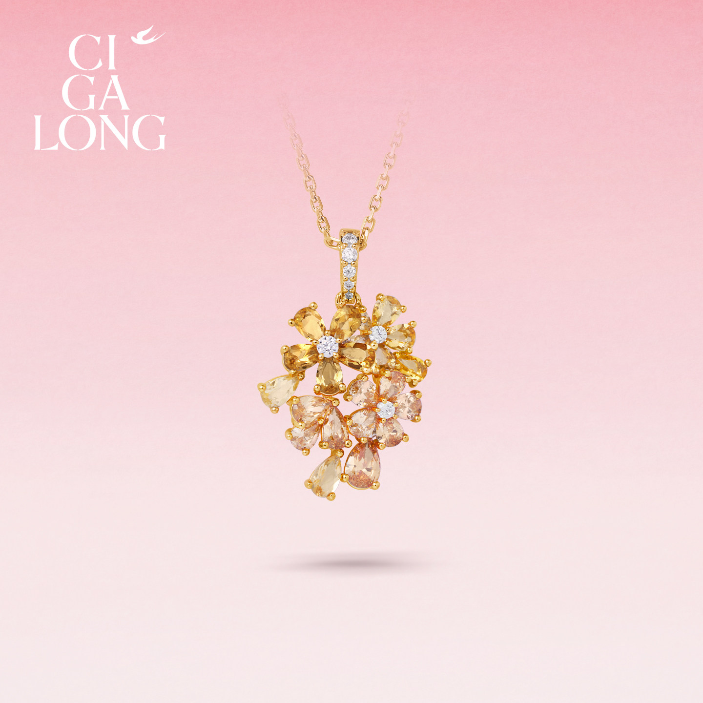 CIGALONG ice crystal osmanthus necklace