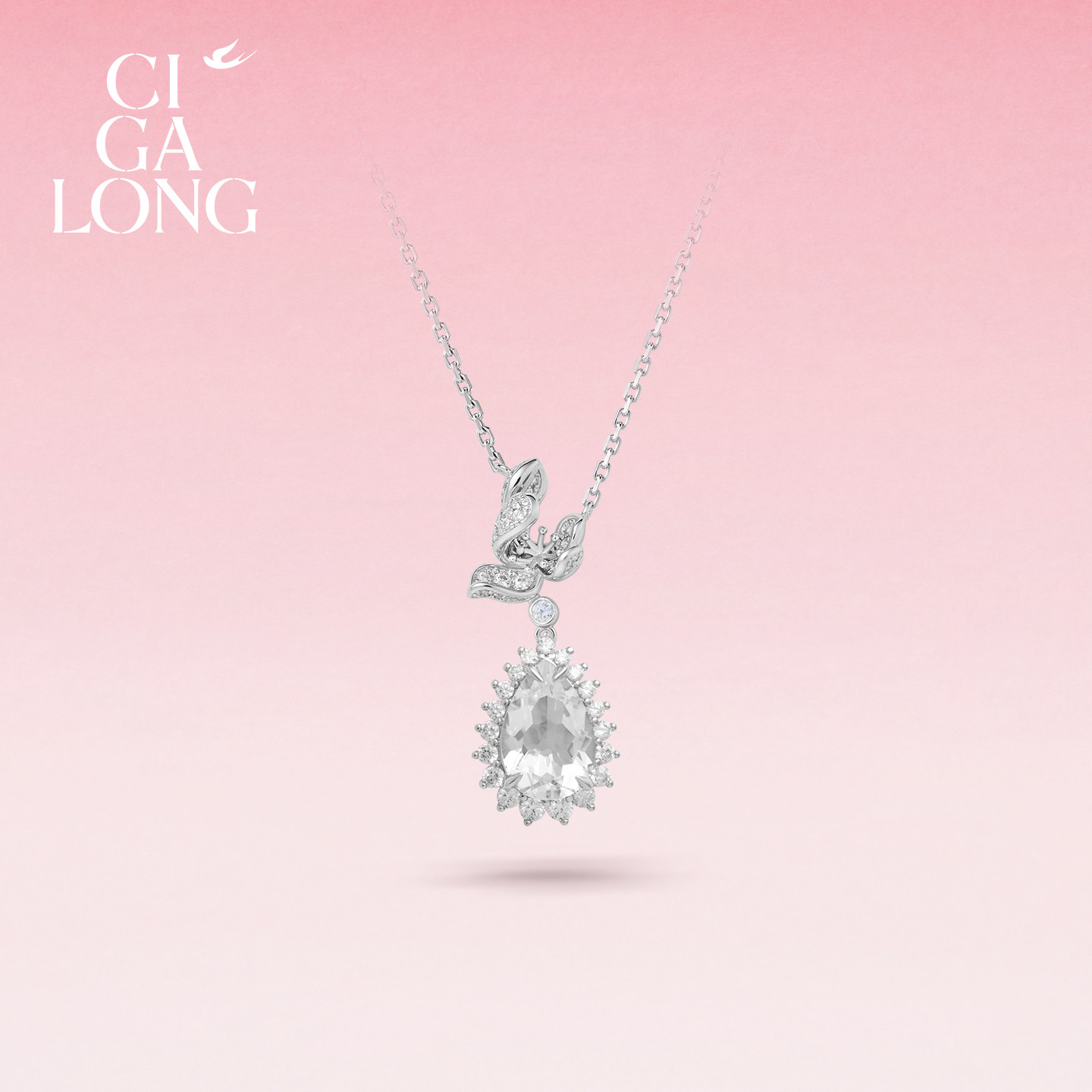CIGALONG Lotus Water Drop Necklace