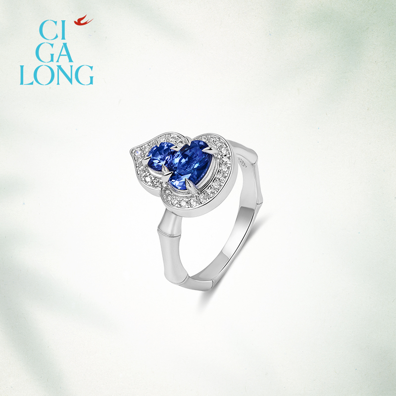 CIGALONG龙梓嘉小葫芦合成蓝宝石项链耳钉戒指东方悠然新中式珠宝 - 图3