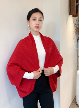 秋冬季可穿可围可披披肩女多功能