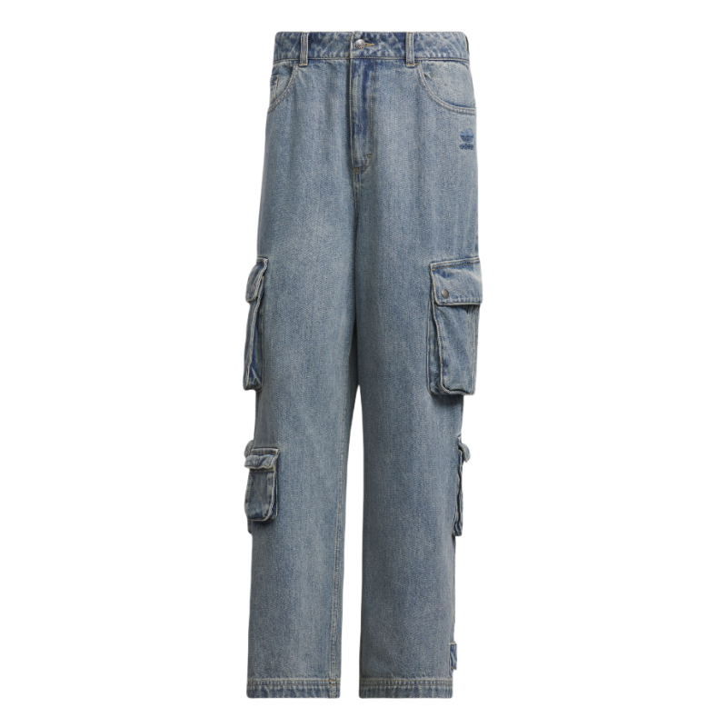 Adidas/阿迪达斯2025春季蛇年新款工装牛仔宽松运动男长裤 JY0204 - 图3