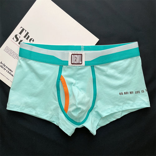 男士内裤男平角裤纯棉透气国潮卡通动漫青年中腰四角裤运动短裤头 - 图1