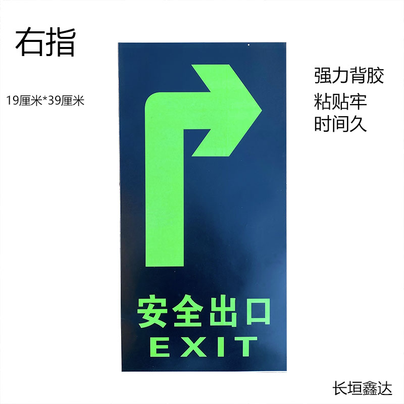 中尺寸安全出口地贴19/39夜光消防标牌荧光指示牌提示牌墙贴耐磨 - 图2