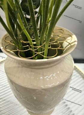 简约不锈钢插花固定神器宽口花瓶辅助工具家居花器花艺插花银片