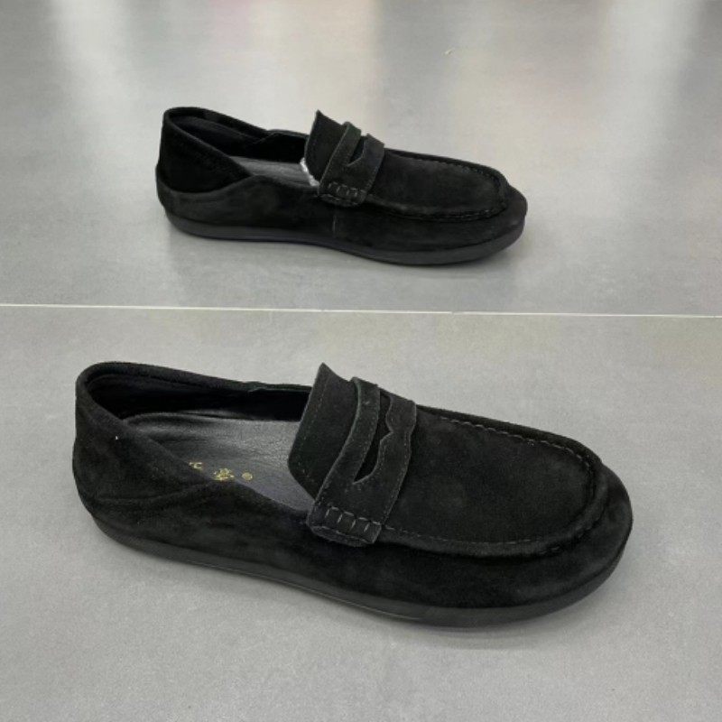 男鞋2026秋季新款懒人鞋磨砂皮透气乐福鞋男百搭豆豆鞋男款鞋子,淘宝优惠券,粉丝福利购,淘宝优惠卷