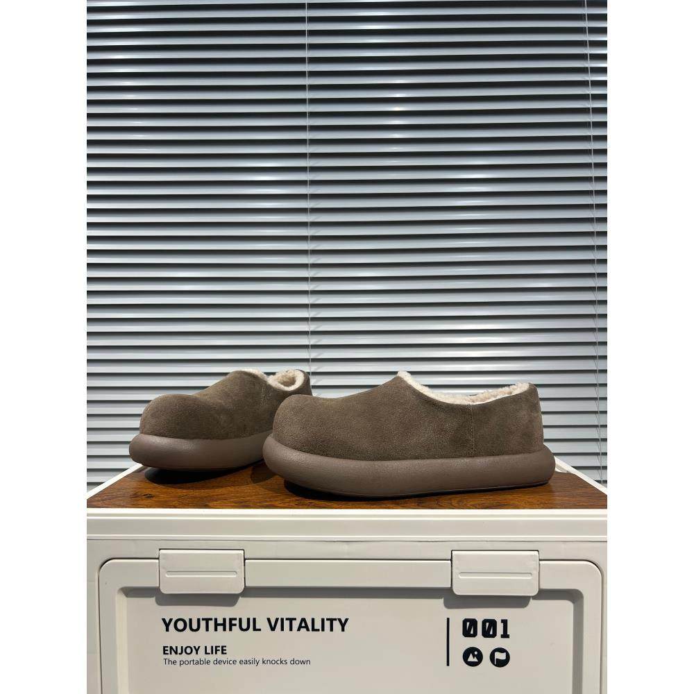 磨砂皮勃肯鞋男一脚蹬加绒保暖乐福鞋加厚毛毛鞋时尚舒适款懒人鞋,淘宝优惠券,粉丝福利购,淘宝优惠卷