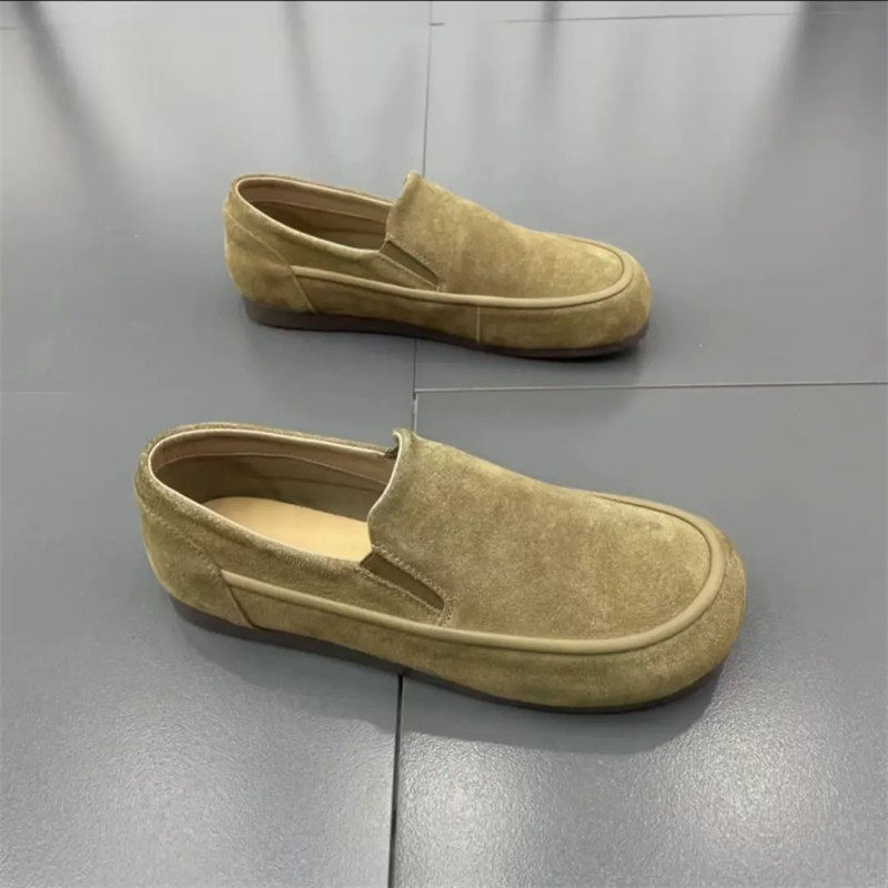 新款春季百搭翻毛皮低帮一脚蹬软底休闲男鞋潮流圆头精神豆豆鞋,淘宝优惠券,粉丝福利购,淘宝优惠卷