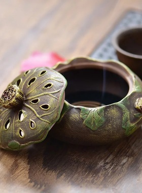 厂家直销仿古陶瓷家用室内供佛檀香炉创意家居茶道供奉盘香炉