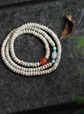 天然绿松石星月菩提文玩手串女