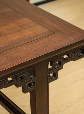 红木透雕拐子纹画案古典家具