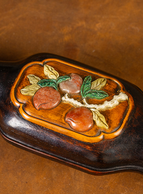 红木镶黄杨木百宝嵌如意