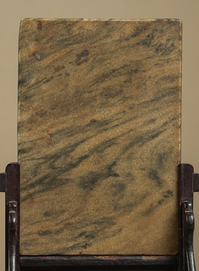 红木座云石砚屏中式摆件