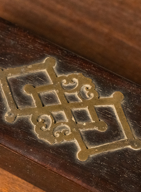 清代紫檀方胜收藏真品文玩