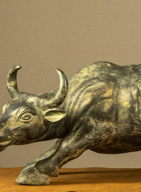 错金铜牛摆件文玩古董收藏