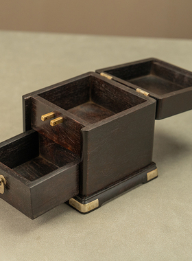 小叶紫檀文房盒文房摆件